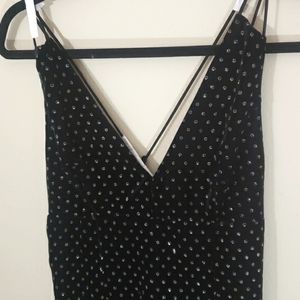 NWT spaghetti strap velvet dress. sexy back that falls below shoulder blades.